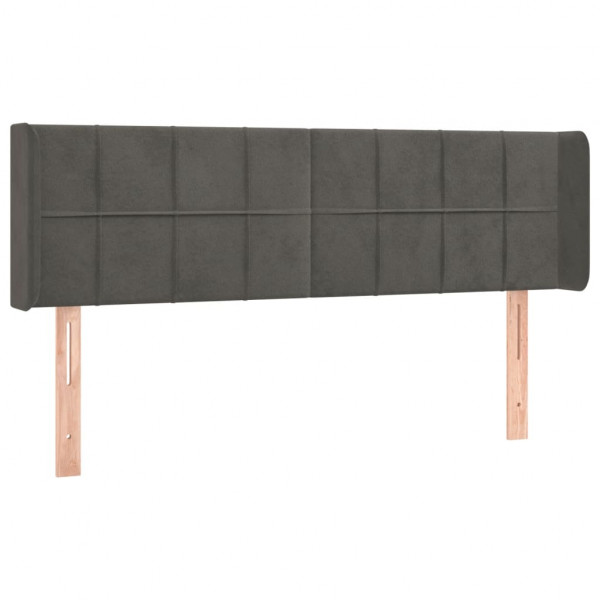 Cabeceira cama c/ luzes LED veludo 147x16x78/88cm cinza-escuro M 3