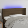 Cabecero con LED de tela marrón oscuro 103x16x78/88 cm 1