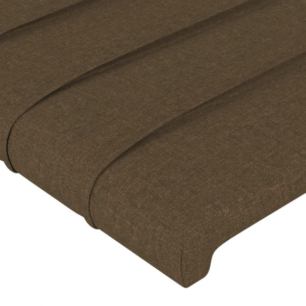 Cabecero con LED de tela marrón oscuro 103x16x78/88 cm M 5