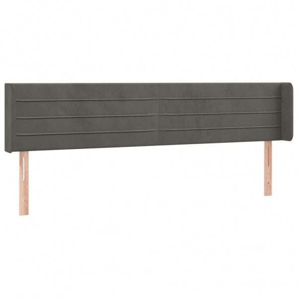 Cabecero con LED de terciopelo gris oscuro 163x16x78/88 cm M 3