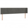 Cabeceira cama c/ luzes LED veludo 163x16x78/88cm cinza-escuro 3