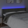 Cabeceira cama c/ luzes LED veludo 163x16x78/88cm cinza-escuro 4