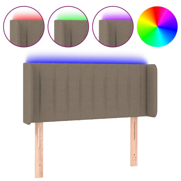 Cabeceira de cama c/ luzes LED 103x16x78/88cm cinza-acastanhado M 2