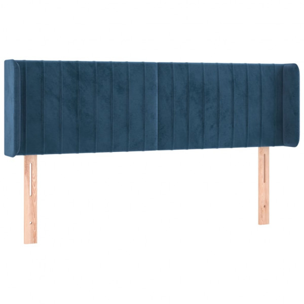 Cabecero con LED de terciopelo azul oscuro 147x16x78/88 cm M 3