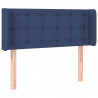 Cabeceira de cama c/ luzes LED tecido 93x16x78/88 cm azul 3
