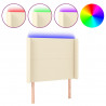 Cabecero con LED cuero sintético color crema 83x16x118/128 cm 2