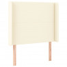 Cabeceira com LED couro sintético creme 83x16x118/128 cm 3