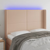 Cabecero con LED cuero sintético capuchino 147x16x118/128cm 1