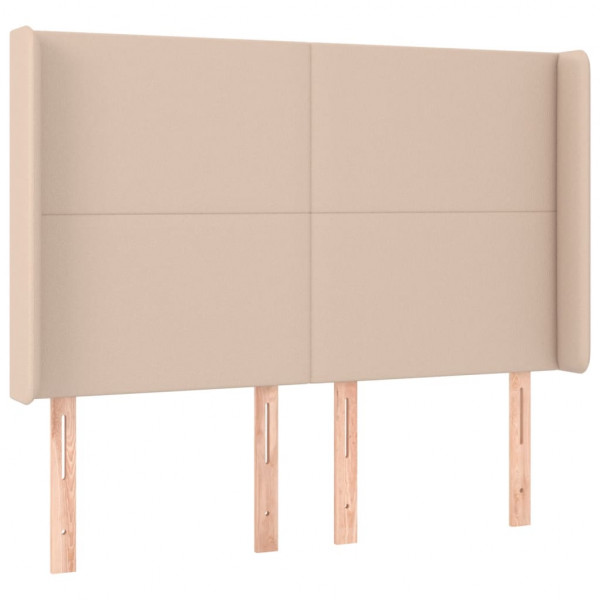 Cabecero con LED cuero sintético capuchino 147x16x118/128cm M 3