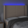 Cabecero con LED cuero sintético capuchino 147x16x118/128cm 4