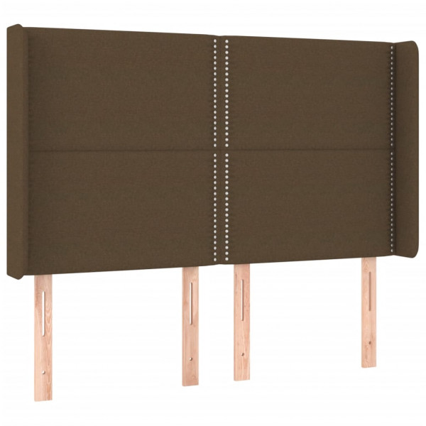 Cabecero con LED de tela marrón oscuro 147x16x118/128 cm M 3