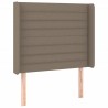 Cabeceira cama c/ LED tecido 103x16x118/128cm cinza-acastanhado 3