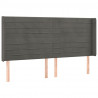 Cabecero con LED de terciopelo gris oscuro 163x16x118/128 cm 3