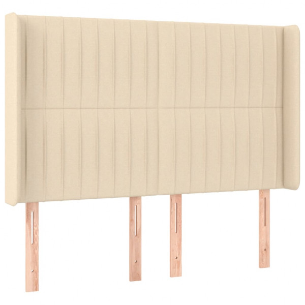 Cabecero con LED de tela color crema 147x16x118/128 cm M 3