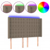 Cabecero con LED de tela gris taupe 147x16x118/128 cm 2