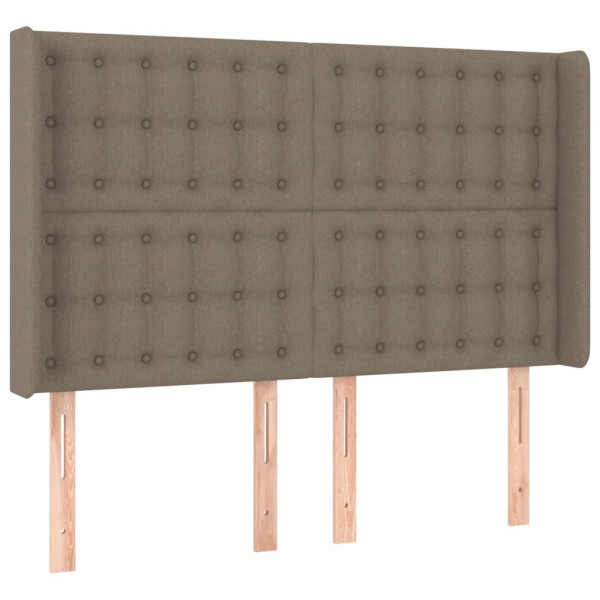 Cabecero con LED de tela gris taupe 147x16x118/128 cm M 3