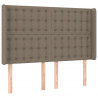 Cabeceira cama c/ LED tecido 147x16x118/128cm cinza-acastanhado 3