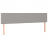 Cabeceira de cama c/luzes LED tecido 180x5x78/88 cm cinza-claro 4