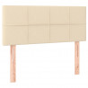 Cabeceira de cama c/ luzes LED tecido 90x5x78/88 cm cor creme 4