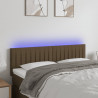 Cabecero con LED de tela marrón oscuro 144x5x78/88 cm 1