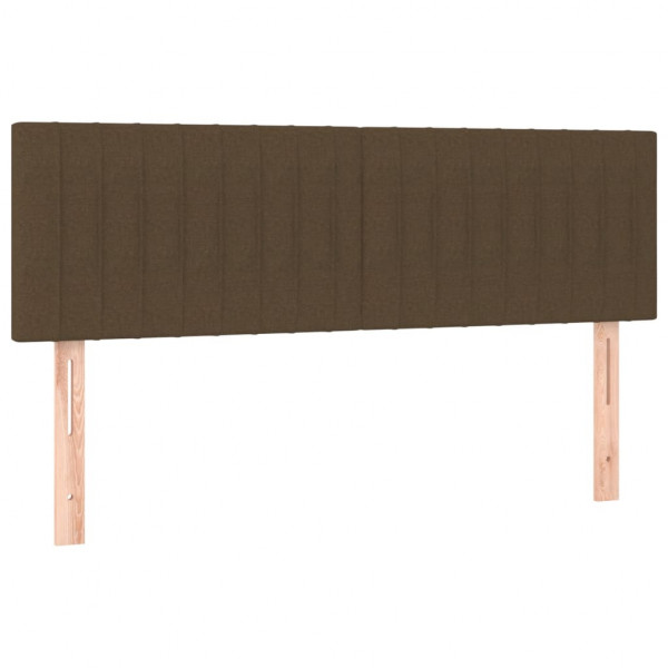 Cabeceira de cama c/ luzes LED tecido 144x5x78/88 cm castanho M 4