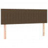 Cabeceira de cama c/ luzes LED tecido 144x5x78/88 cm castanho 4