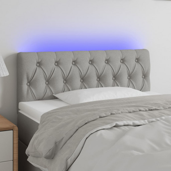 Cabecero con LED de tela gris claro 90x7x78/88 cm D