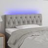 Cabeceira de cama c/ luzes LED tecido 90x7x78/88 cm cinza-claro 1