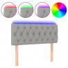 Cabecero con LED de tela gris claro 90x7x78/88 cm 2