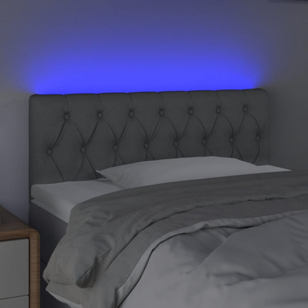 Cabecero con LED de tela gris claro 90x7x78/88 cm M 3