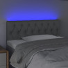 Cabeceira de cama c/ luzes LED tecido 90x7x78/88 cm cinza-claro 3