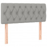 Cabecero con LED de tela gris claro 90x7x78/88 cm 4