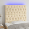 Cabecero con luces LED tela crema 90x7x118/128 cm 1