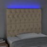 Cabecero con luces LED tela crema 90x7x118/128 cm 3