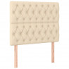 Cabeceira cama c/ luzes LED tecido 90x7x118/128 cm cor creme 4