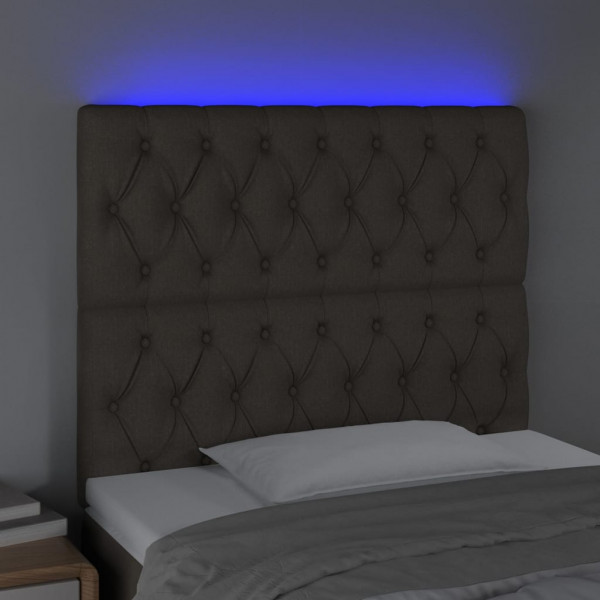 Cabecero con luces LED tela gris taupe 100x7x118/128 cm M 3