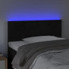 Cabecero con LED de terciopelo negro 80x5x78/88 cm 3