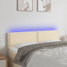 Cabecero con LED de tela color crema 144x5x78/88 cm 1