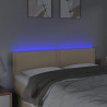 Cabecero con LED de tela color crema 144x5x78/88 cm 3