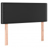 Cabeceira de cama c/ LED couro artificial 100x5x78/88 cm preto 4