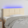 Cabecero con LED de tela color crema 80x5x78/88 cm 1