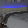 Cabecero con LED cuero sintético color crema 160x5x78/88 cm 3