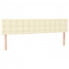 Cabecero con LED cuero sintético color crema 160x5x78/88 cm 4