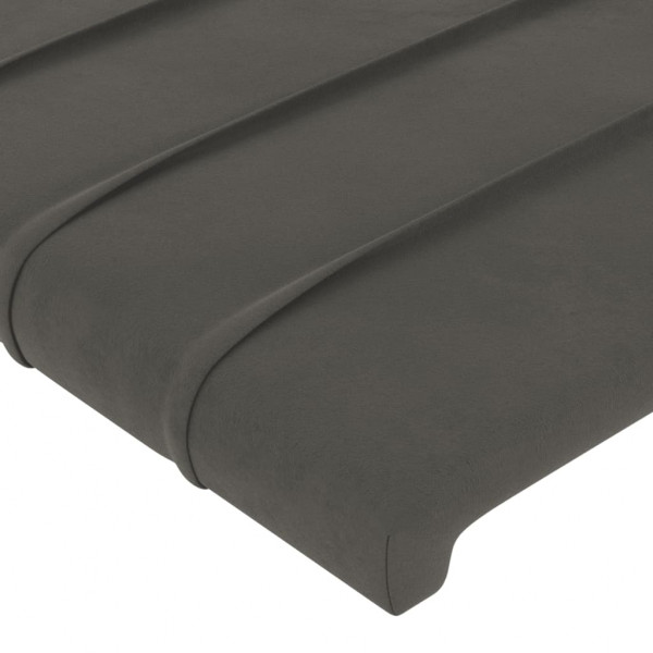 Cabecero con LED de terciopelo gris oscuro 200x5x78/88 cm M 5
