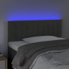 Cabeceira de cama c/ luzes LED veludo 80x5x78/88cm cinza-escuro 3