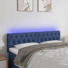 Cabecero con LED de tela azul 144x7x78/88 cm 1