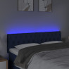 Cabeceira de cama c/ luzes LED tecido 144x7x78/88 cm azul 3