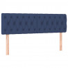 Cabeceira de cama c/ luzes LED tecido 144x7x78/88 cm azul 4