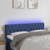 Cabecero con LED de tela azul 160x7x78/88 cm 1
