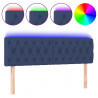 Cabecero con LED de tela azul 160x7x78/88 cm 2